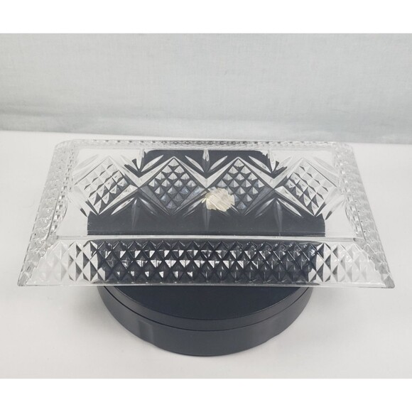 Cristal D'Arques France 24% Lead Crystal Glass Diamond Point Cut Dish Rectangle - Picture 8 of 10